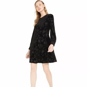 🆕 Calvin Klein Velvet Long-sleeve Black Dress LBD